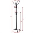 Costway 78'' Contemporary Powder-coated Steel Free Standing Coat Rack in Black