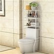 Costway 3-shelf Contemporary Iron Toilet Bathroom Spacesaver in White