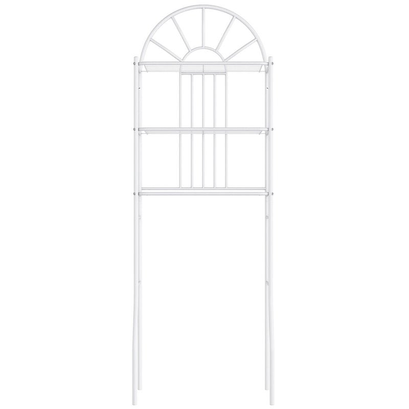 Costway 3-shelf Contemporary Iron Toilet Bathroom Spacesaver in White