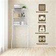 Costway 3-shelf Contemporary Iron Toilet Bathroom Spacesaver in White