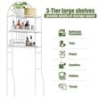 Costway 3-shelf Contemporary Iron Toilet Bathroom Spacesaver in White