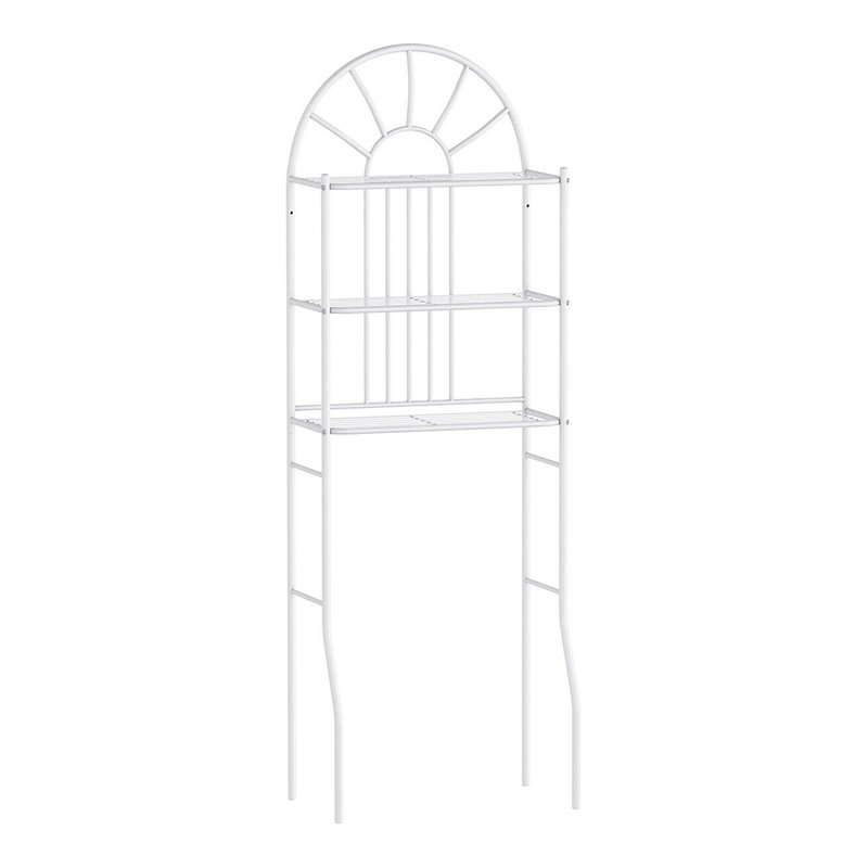 Costway 3-shelf Contemporary Iron Toilet Bathroom Spacesaver in White