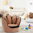 Costway Baseball Glove Shaped Faux Leather Kids Armrest Chairs in Brown