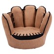 Costway Baseball Glove Shaped Faux Leather Kids Armrest Chairs in Brown