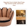 Costway Baseball Glove Shaped Faux Leather Kids Armrest Chairs in Brown
