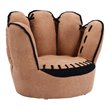 Costway Baseball Glove Shaped Faux Leather Kids Armrest Chairs in Brown