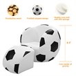 Costway Football Shaped Polyurethane Kids Sofa with Ottoman in Black/White