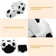 Costway Football Shaped Polyurethane Kids Sofa with Ottoman in Black/White