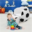 Costway Football Shaped Polyurethane Kids Sofa with Ottoman in Black/White