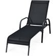 Costway Fabric and Steel Patio Lounge Chairs in Black Finish (Set of 2)