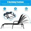 Costway Fabric and Steel Patio Lounge Chairs in Black Finish (Set of 2)