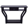 Costway Contemporary Wood Accent Console Table with Drawer in Black
