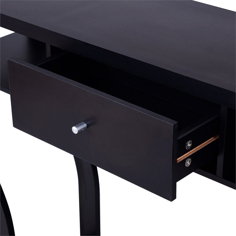 Costway Contemporary Wood Accent Console Table with Drawer in Black