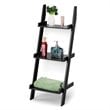 Costway 3-tier Contemporary MDF Leaning Rack Wall Ladder Book Shelf in Black