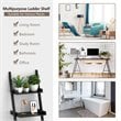 Costway 3-tier Contemporary MDF Leaning Rack Wall Ladder Book Shelf in Black