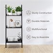 Costway 3-tier Contemporary MDF Leaning Rack Wall Ladder Book Shelf in Black