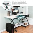 Costway MDF and PVC Folding Sewing Table with Drawer and 3 Shelves in White