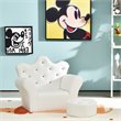 Costway Polyurethane and Wood Kids Princess Sofa with Ottoman in White