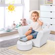 Costway Polyurethane and Wood Kids Princess Sofa with Ottoman in White