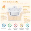 Costway Polyurethane and Wood Kids Princess Sofa with Ottoman in White