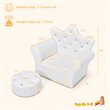Costway Polyurethane and Wood Kids Princess Sofa with Ottoman in White