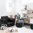 Costway Contemporary Polyurethane Kids Sofa with Ottoman in Black Finish