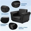 Costway Contemporary Polyurethane Kids Sofa with Ottoman in Black Finish