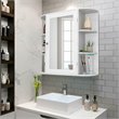 Costway Contemporary MDF Multipurpose Wall Cabinet with Mirror in White