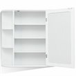 Costway Contemporary MDF Multipurpose Wall Cabinet with Mirror in White