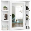 Costway Contemporary MDF Multipurpose Wall Cabinet with Mirror in White