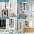 Costway Contemporary MDF Multipurpose Wall Cabinet with Mirror in White