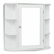 Costway Contemporary MDF Multipurpose Wall Cabinet with Mirror in White