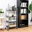 Costway 4-tier Contemporary Steel Rolling Storage Cart in White/Black