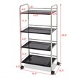 Costway 4-tier Contemporary Steel Rolling Storage Cart in White/Black