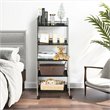 Costway 5-tier Steel Garage Kitchen Storage Cart Rack in White/Black