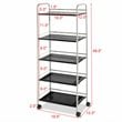 Costway 5-tier Steel Garage Kitchen Storage Cart Rack in White/Black