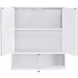 Costway Contemporary Wood Wall Mount Bathroom Cabinet with 2 Mirrors in White