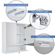 Costway Contemporary Wood Wall Mount Bathroom Cabinet with 2 Mirrors in White