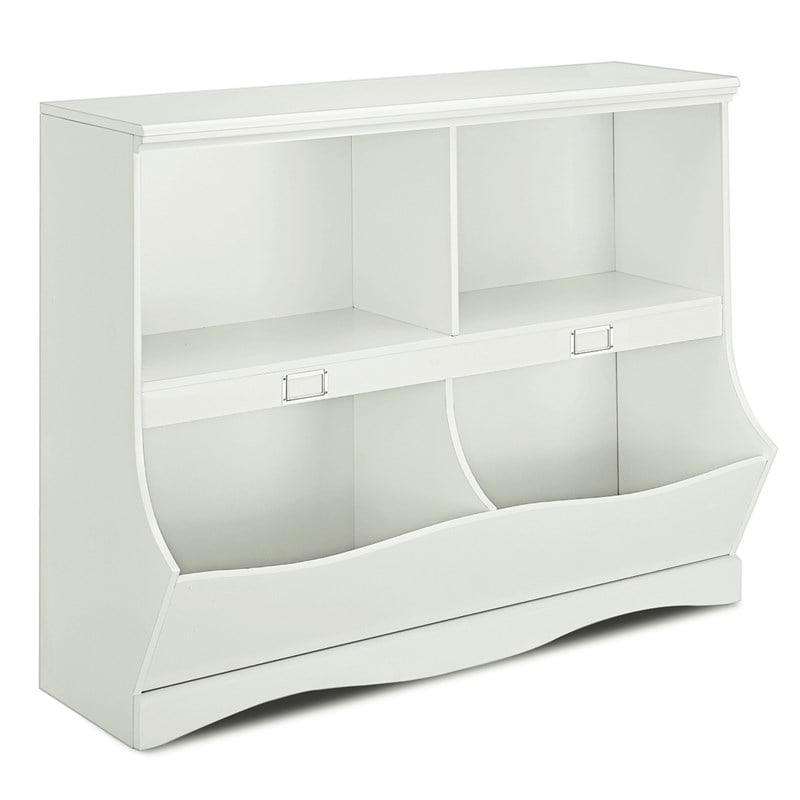 Costway Contemporary MDF Multi-bin Kids Toy Storage Organizer in White