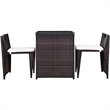 Costway 3-piece Contemporary Rattan and Steel Patio Bistro Set in Brown
