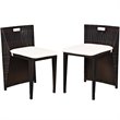 Costway 3-piece Contemporary Rattan and Steel Patio Bistro Set in Brown
