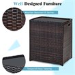 Costway 3-piece Contemporary Rattan and Steel Patio Bistro Set in Brown