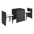 Costway 3-piece Contemporary Rattan and Steel Patio Bistro Set in Brown