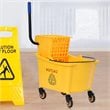 Costway 35-quart Contemporary Plastic Side Press Wringer Mop Bucket in Yellow