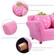 Costway Polyurethane Strawberry Kids Armrest Sofa with 2 Pillows in Pink