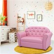 Costway Contemporary Polyurethane Princess Kids Armrest Sofa in Pink