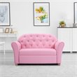 Costway Contemporary Polyurethane Princess Kids Armrest Sofa in Pink