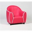 Costway Contemporary Polyurethane and Wood Kids Sofa in Red Finish