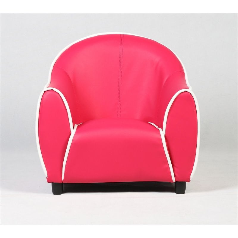 Costway Contemporary Polyurethane and Wood Kids Sofa in Red Finish