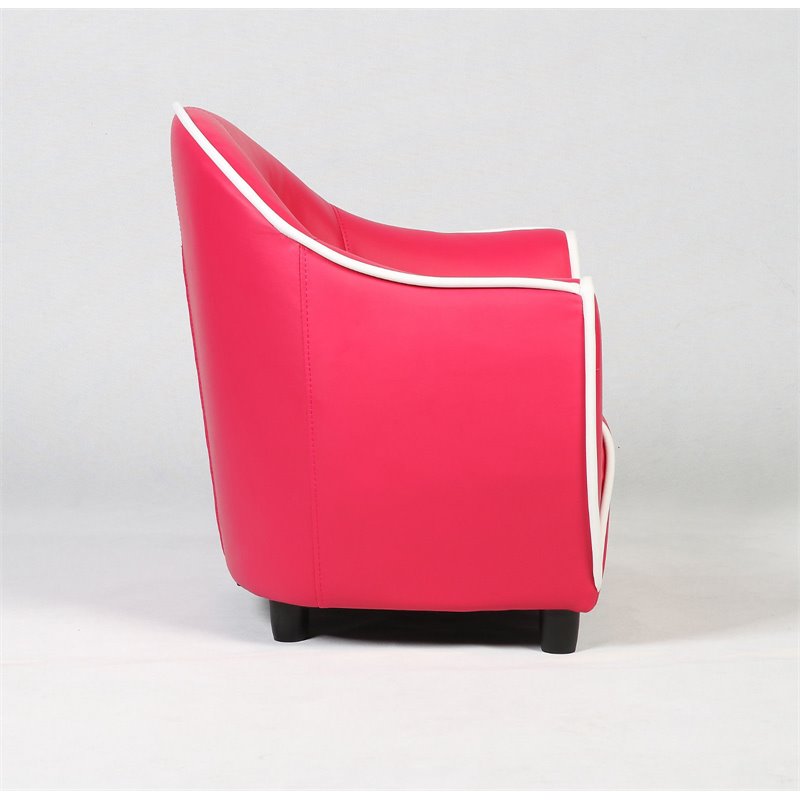Costway Contemporary Polyurethane and Wood Kids Sofa in Red Finish